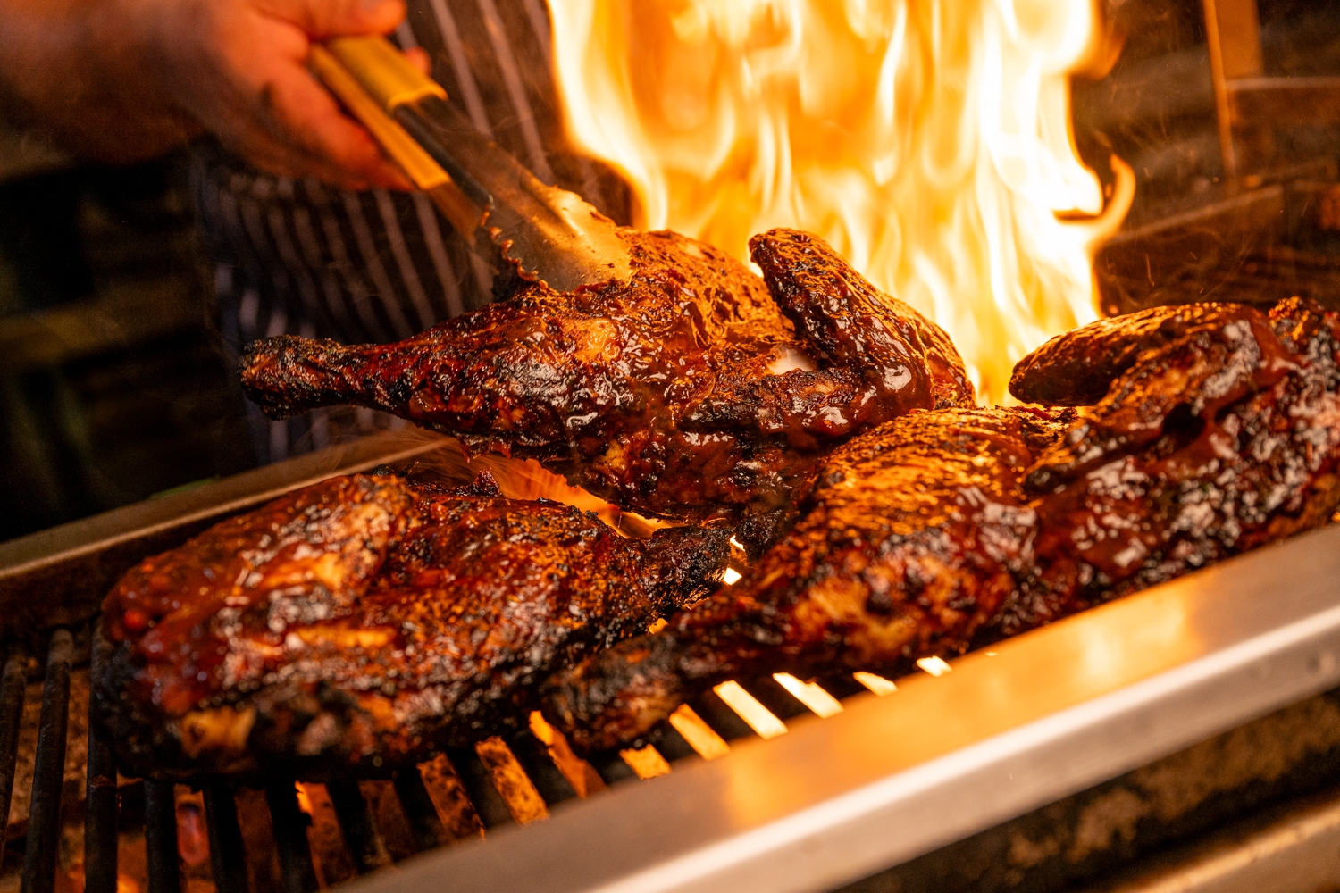Jerk on hot grill